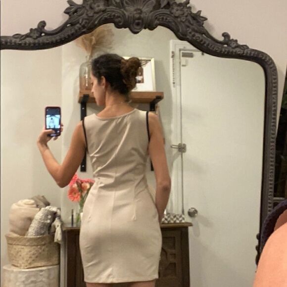 Navy and tan dress  - Picture 2 of 4